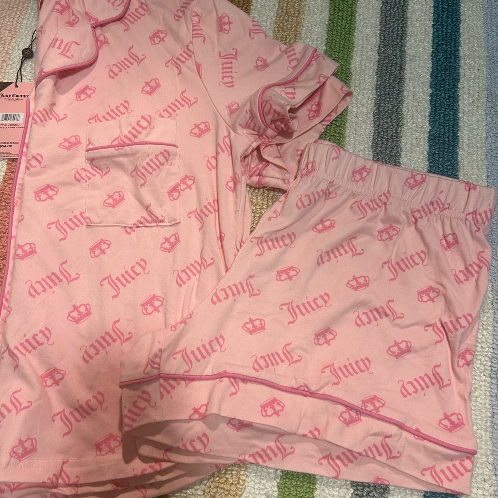 Juicy Couture Pink Logo Pajama Set